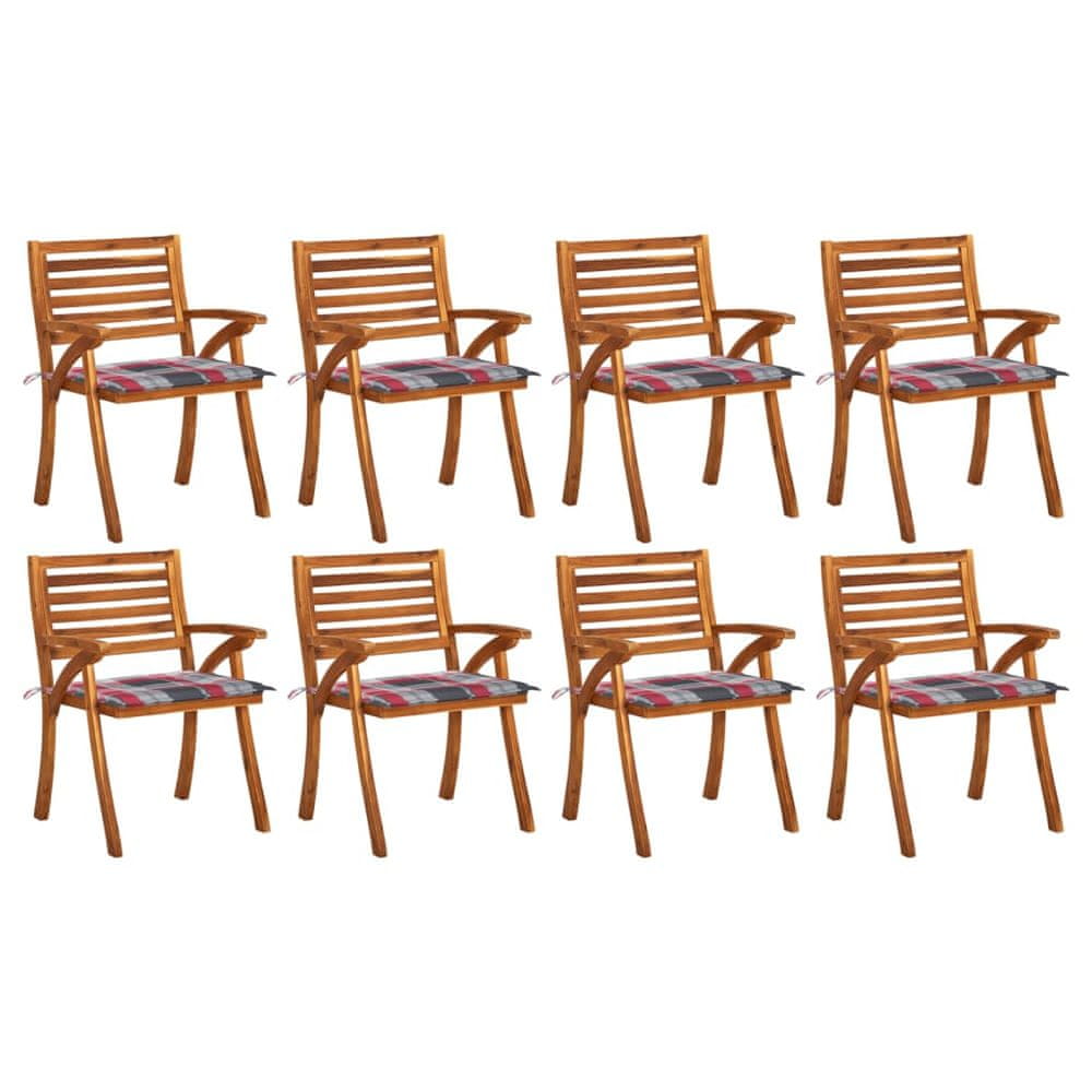 Petromila vidaXL Záhradné stoličky s podložkami 8 ks akáciový masív
